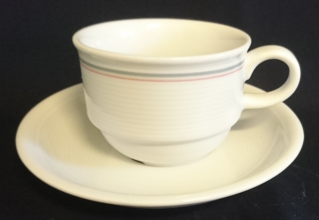 2er KAFFEEGEDECK - Porzellan, Kreislinien Klassisch Dekor