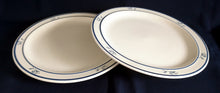 Lade das Bild in den Galerie-Viewer, 2er Set SUPPENTELLER &quot;Scandia Blue (Brickoven Stoneware)&quot; - Keramik / Steingut, Blumen Linien Streifen Dekor
