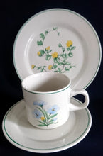 Lade das Bild in den Galerie-Viewer, 2er Set KAFFEETASSEN - Keramik / Steingut, Blumenblüten Pflanzen Flora Randlinie Motiv Dekor
