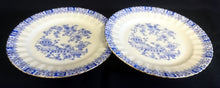 Lade das Bild in den Galerie-Viewer, 2er Set DESSERTTELLER - Porzellan, China Blau Goldrand Relief Dekor
