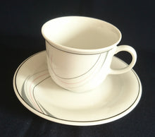 Lade das Bild in den Galerie-Viewer, 2er Set 2er KAFFEEGEDECKE - Porzellan, Linien Kurven Striche Motiv Dekor
