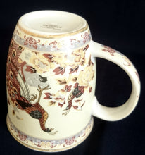 Lade das Bild in den Galerie-Viewer, KAFFEETASSE ~POTT - Porzellan, Pfau Vogel Blumen Flora Fauna Motiv Dekor, 24ct (Hartvergoldet)
