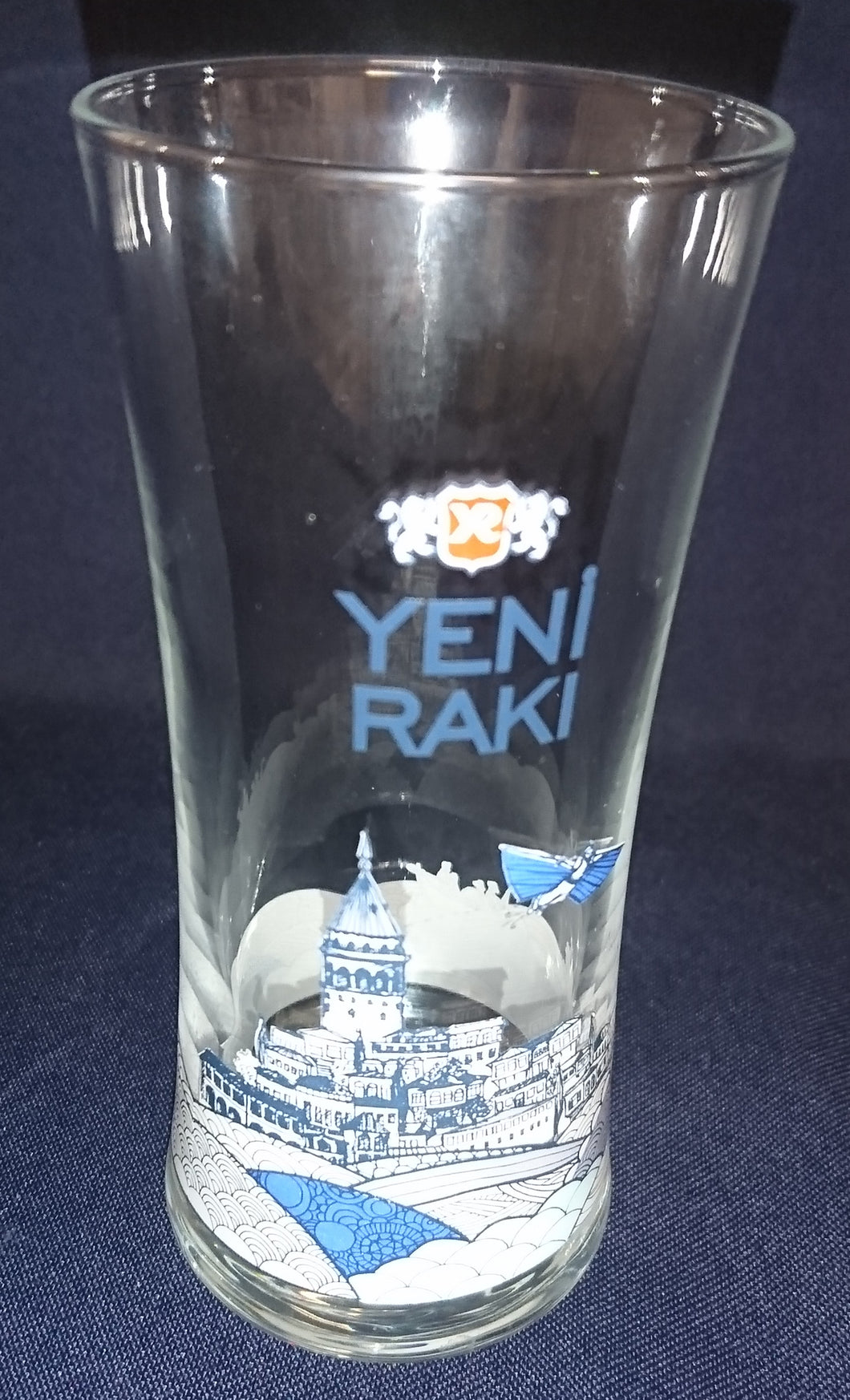 GETRÄNKEGLAS - Hartglas, Stadt am Meer Werbe Aufschrift Motiv Dekor
